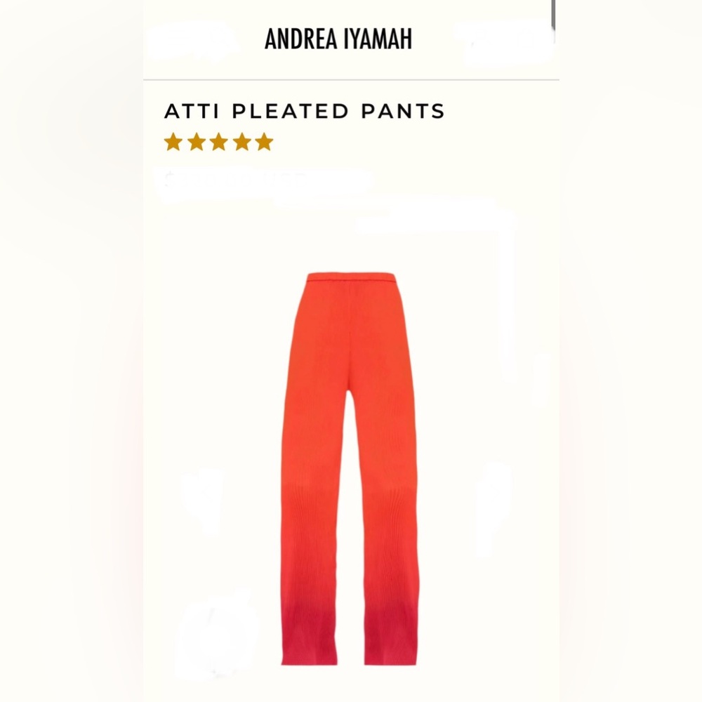 Andrea Iyamah, Atti Pleated Pants - orange/red Ombré color